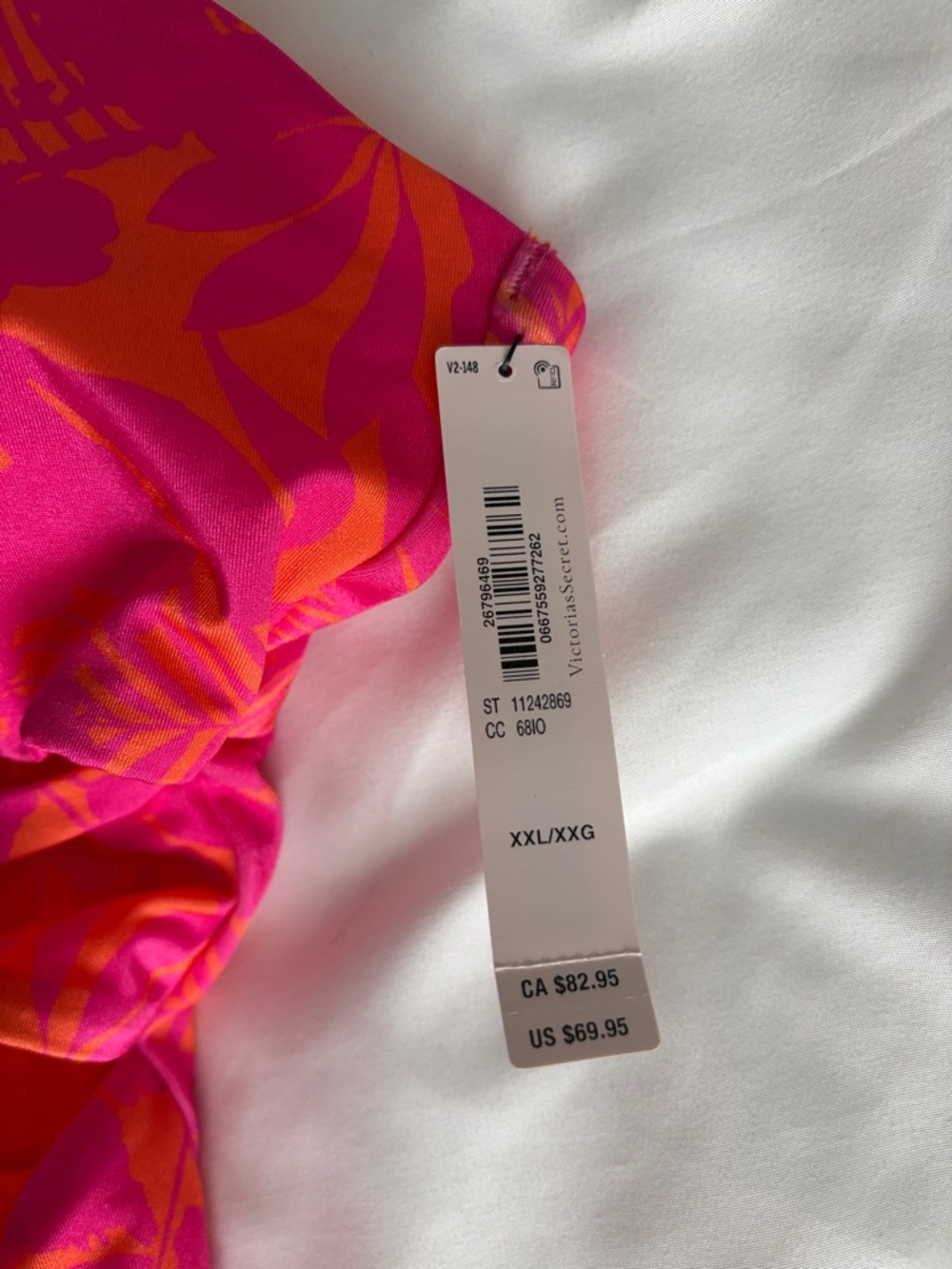 NWT Victoria’s Secret Hot Pink / Orange Floral Cut-Out One-Piece Swimsuit - Picture 6 of 13